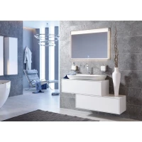 Комплект мебели белый глянец 120 см Aqwella 5 Stars Genesis GEN0112W + Esc.09.04.D + GEN0212