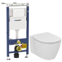 Комплект подвесной унитаз Ideal Standard Connect E771801 + E772401 + система инсталляции Geberit 458.125.11.1