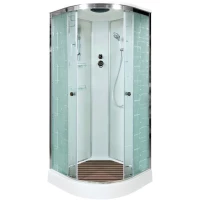 Душевая кабина 90x90x220 см Deto EM1590 матовое с прозрачным узором