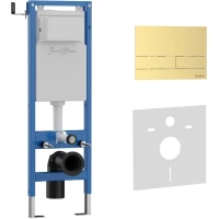 Инсталляция для унитаза Iberica Blanca Silencio Mini Inox-S IB.001M.016.03 с кнопкой смыва, золотой матовый