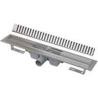 Душевой трап (лоток) AlcaPlast APZ1 Line APZ1-300 + LINE-300L 29,4 см, с решеткой, перфорированный, хром