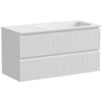 Тумба с раковиной белый матовый 101 см Sancos Snob T SNT100RW + CN7015