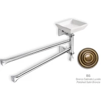 Полотенцедержатель с мыльницей Stil Haus Prisma PR18(25-BI) 43 см, поворотный, двойной, бронза/белый