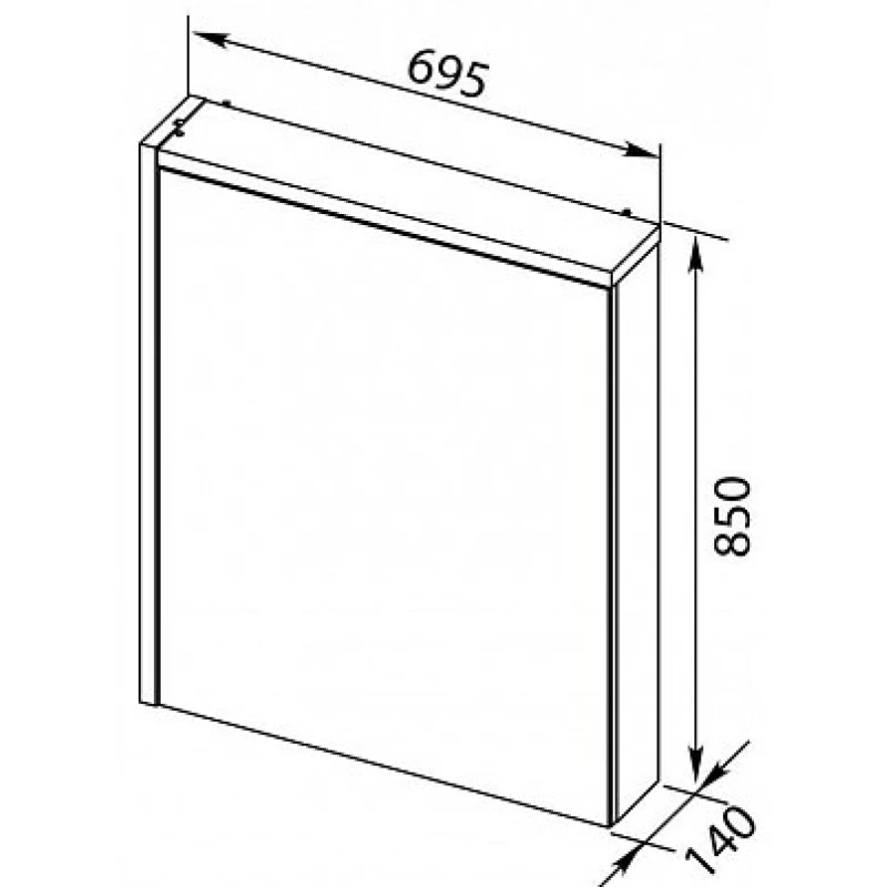 Зеркальный шкаф 69,5x85 см эвкалипт мистери/белый глянец R Aquanet Фостер 00202061