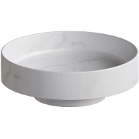 Раковина-чаша Boheme Sole Corian Calacatta 801-CLCT 40x40 см, накладная, белый мрамор