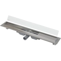 Душевой трап (лоток) AlcaPlast APZ106 Glass APZ106-650 + GL1200-650 64,4 см, с решеткой, щелевой, белый