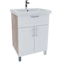 Тумба с раковиной белый глянец/дерево 60,5 см IDDIS Sena New NSE60W2i95K