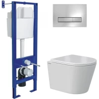 Комплект подвесной унитаз Berges Vita + система инсталляции Berges Atom Line 410 043381