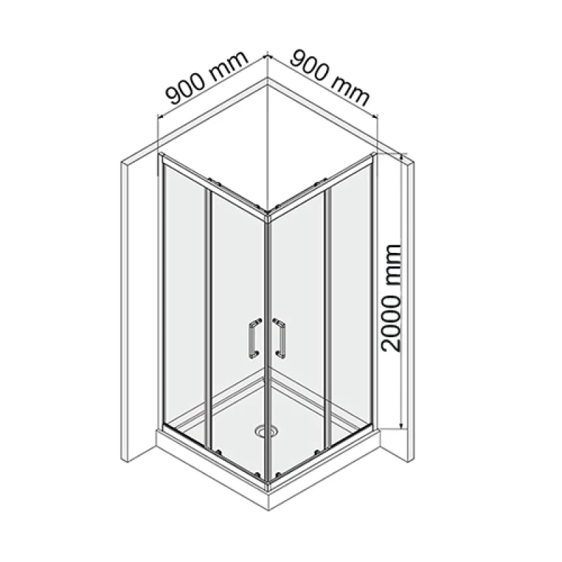 Душевой уголок 90x90 см прозрачное стекло WasserKRAFT MAIN 41S03