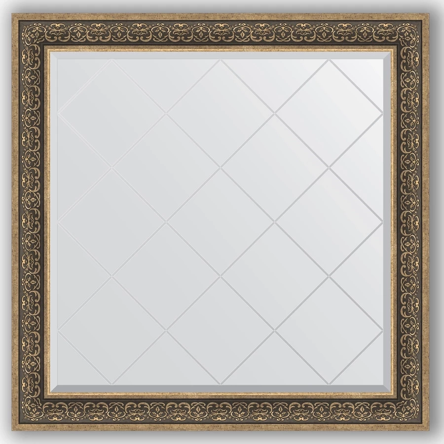 Зеркало 109x109 см  вензель серебряный Evoform Exclusive-G BY 4465