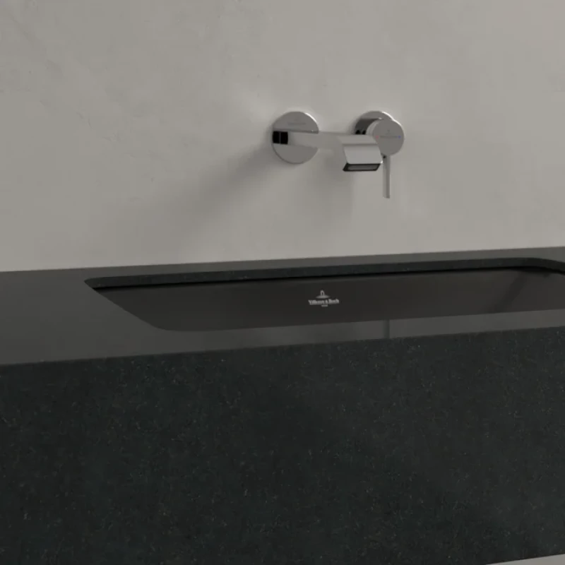 Раковина Villeroy & Boch Loop & Friends 4A5700R7 60,5x41 см, встраиваемая снизу, черный матовый Раковина Villeroy & Boch Loop & Friends 4A5700R7 60,5x41 см, встраиваемая снизу, черный матовый