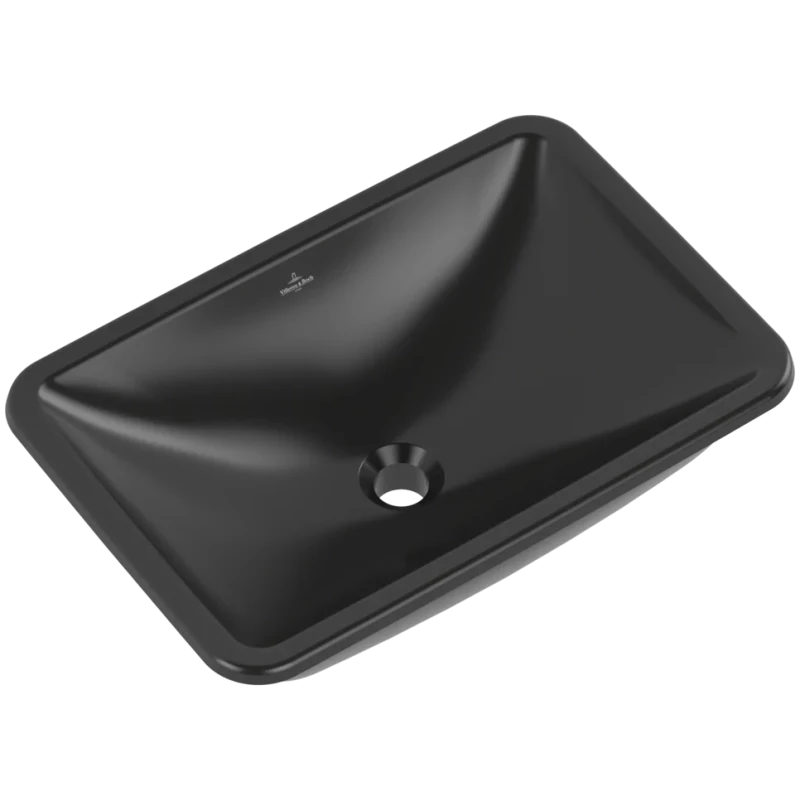 Раковина Villeroy & Boch Loop & Friends 4A5700R7 60,5x41 см, встраиваемая снизу, черный матовый Раковина Villeroy & Boch Loop & Friends 4A5700R7 60,5x41 см, встраиваемая снизу, черный матовый