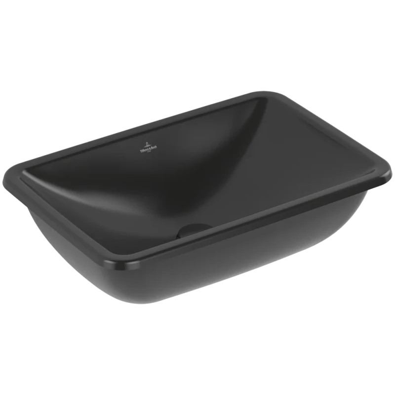 Раковина Villeroy & Boch Loop & Friends 4A5700R7 60,5x41 см, встраиваемая снизу, черный матовый Раковина Villeroy & Boch Loop & Friends 4A5700R7 60,5x41 см, встраиваемая снизу, черный матовый