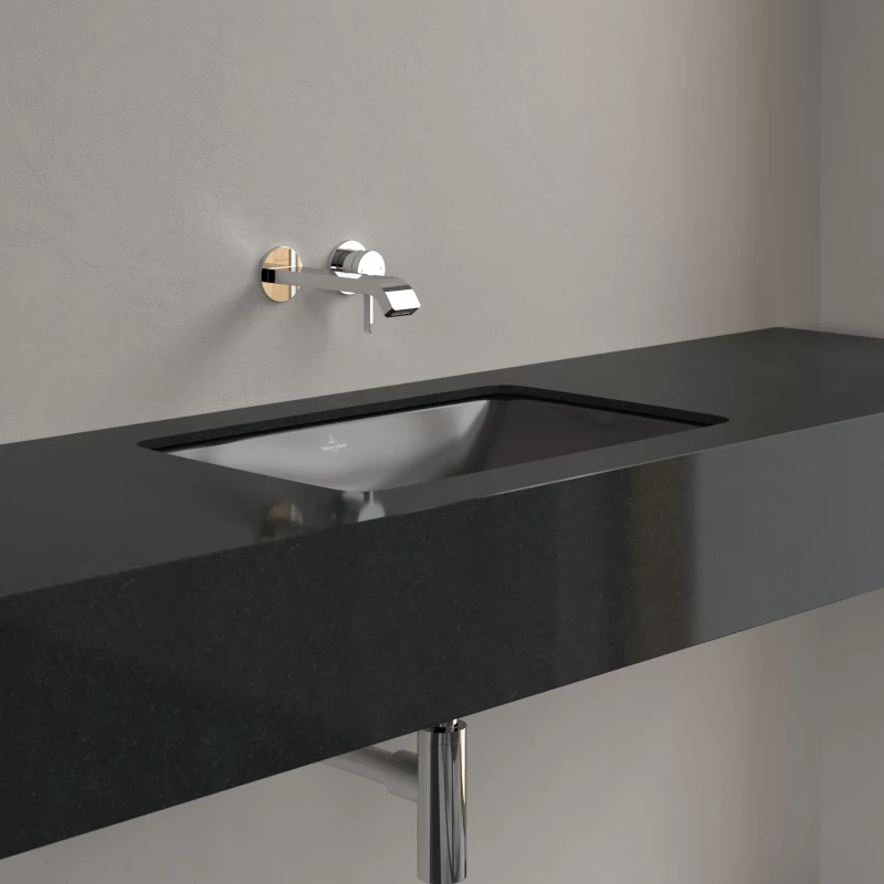 Раковина Villeroy & Boch Loop & Friends 4A5700R7 60,5x41 см, встраиваемая снизу, черный матовый Раковина Villeroy & Boch Loop & Friends 4A5700R7 60,5x41 см, встраиваемая снизу, черный матовый