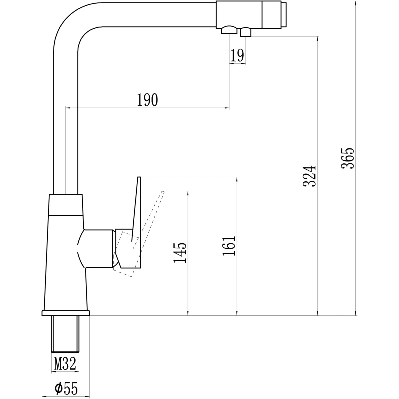 Смеситель для кухни с подключением к фильтру Savol S-L1804