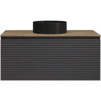 Тумба под раковину Jorno Cossety Coss.01.100/P/A-DZ/JR 99,4 см, подвесная, со столешницей, антрацит матовый