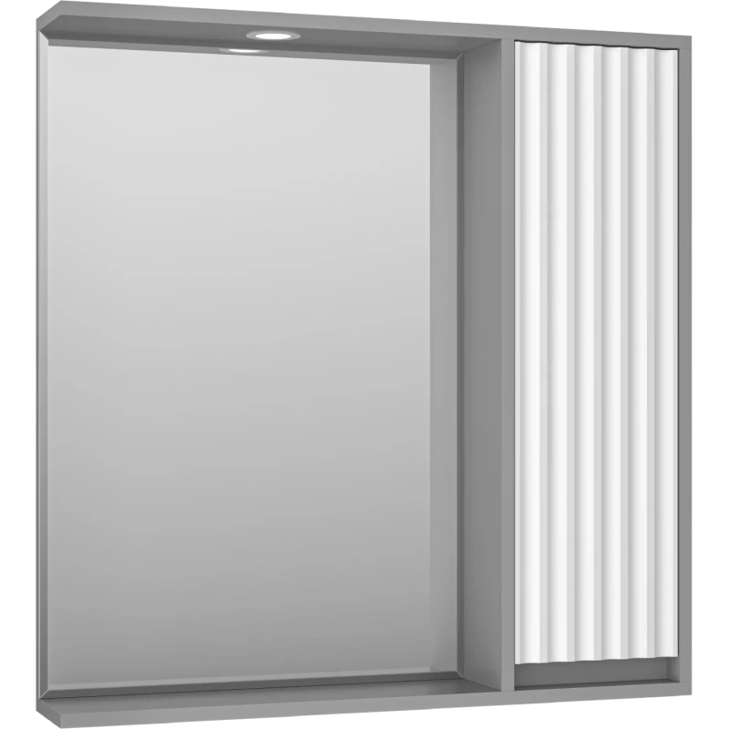 Зеркальный шкаф Brevita Balaton BAL-04080-01-01П 77,6x80 см R, с подсветкой, выключателем, белый матовый/серый матовый