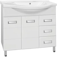 Тумба с раковиной белый глянец 100,5 см Style Line Ирис ЛС-00000178 + ЛС-00000171