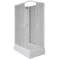 Душевая кабина Niagara Promo P120/90/26Q/MT/BK 120x90x200 см L/R, без крыши, средний поддон, профиль белый, стекло матовое