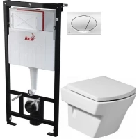 Комплект подвесной унитаз Roca Hall 346627000 + 801622004 + система инсталляции AlcaPlast AM101/11203:1RUSSETM71