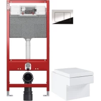 Комплект подвесной унитаз Grohe Cube Ceramic 3924400H + 39488000 + система инсталляции TECE 9300302 + 9240401