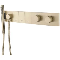 Термостат для ванны Boheme Zodiac 133-SYS-MG встраиваемый, с душевым гарнитуром, золотой матовый