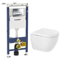 Комплект подвесной унитаз Sanindusa Sanibold 137034004 + 2373100 + система инсталляции Geberit 458.125.21.1