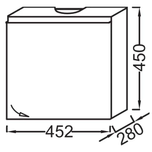 Изображение товара тумба серый антрацит 45,2 см шарниры справа jacob delafon odeon up eb999d-n14