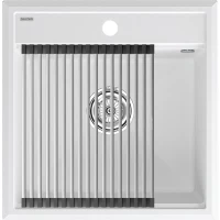 Кухонная мойка Paulmark Stepia PM115051-WH+R375-BS 50x51 см, белый 