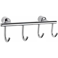 Планка с крючками Wonzon & Woghand WW-9382-4 для ванны, хром