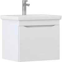 Тумба под раковину Vigo Grani 057 белый 55,2 см, подвесная, белый глянец/белый матовый