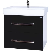 Тумба с раковиной черный глянец/белый глянец 70 см Bellezza Рокко 4635311670046 + 4620000148555