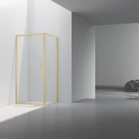 Душевой уголок Vincea Slim VSR-4SLP9010CLG 100x90 см, профиль золотой матовый, стекло прозрачное