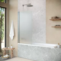 Шторка на ванну Vegas Glass EV NOVO 76 04 10 L 76 см L, профиль никель матовый, стекло сатин