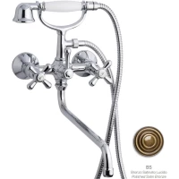 Смеситель для ванны Emmevi Deco Classic 12011CM25/BR универсальный, с душевым гарнитуром, бронза