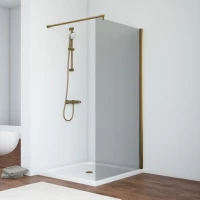 Душевая перегородка Vegas Glass EAF TUR NOVO 86 05 07 86 см, профиль бронза, стекло графитовое