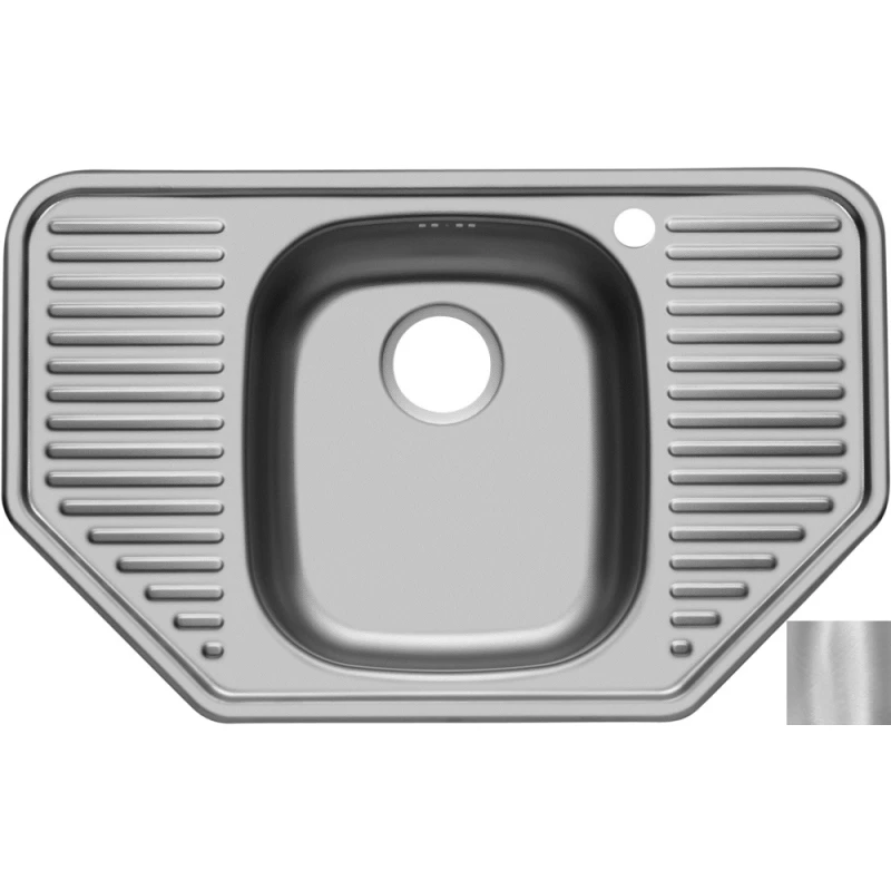 Кухонная мойка матовая сталь Ukinox Комфорт COM777.488 -GT5K 2C