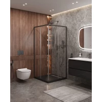 Душевой уголок Cezares Molveno MOLVENO-A-2-100-C-GM-IV 100x100 см, профиль оружейная сталь матовый, стекло прозрачное