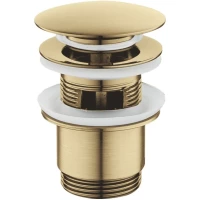 Донный клапан для раковины Rose RS01G с переливом, золотой матовый