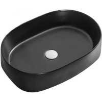 Раковина-чаша Ceruttispa CR2691 56x39 см, накладная, черный матовый