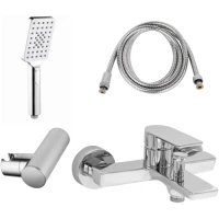 Смеситель для ванны AQG Alpha 01ALP411CR с душевым гарнитуром, хром