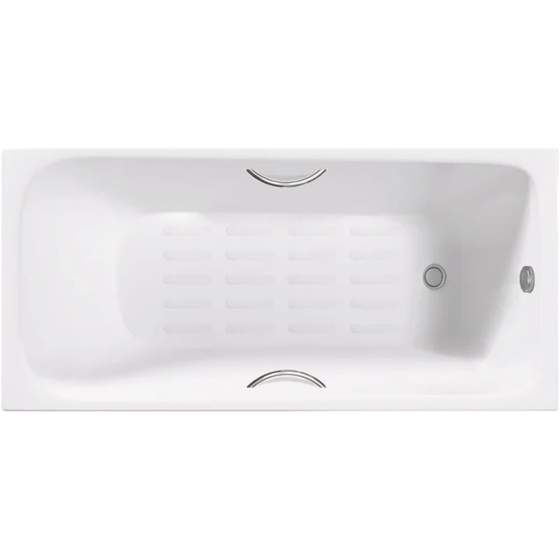 Ванна чугунная Delice Continental Plus DLR230634R-AS 170x70 см, с отверстиями под ручки, антискользящим покрытием, белый