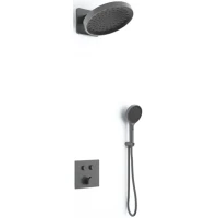 Душевой комплект Vincea VSFW-421I3GM 300 мм, со смесителем, вороненая сталь