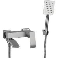 Смеситель для ванны Fmark FS8624-1 с душевым гарнитуром, сатин