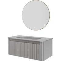 Комплект мебели Armadi Art Voi Luna 782-100-R-L + 786-100-L без отв. + 545-80-G 102 см, подвесной, серый матовый