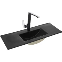 Раковина WeltWasser Deilbach 7517-100 MT-BL 10000005575 101,5x39,5 см, накладная, черный матовый