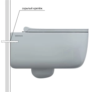 Изображение товара унитаз подвесной berges ego xl 082138 безободковый, с функцией биде, с сиденьем микролифт, белый