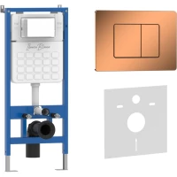 Инсталляция для унитаза Iberica Blanca Silencio Inox-C IB001.1141 с кнопкой смыва, розовое золото