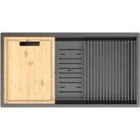 Кухонная мойка Lemark Tabaga 820 9936135 82x44 см, графит матовый