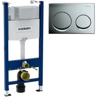 Инсталляция для унитаза Geberit Alpha 20 458.233.21.1 с кнопкой смыва,хром